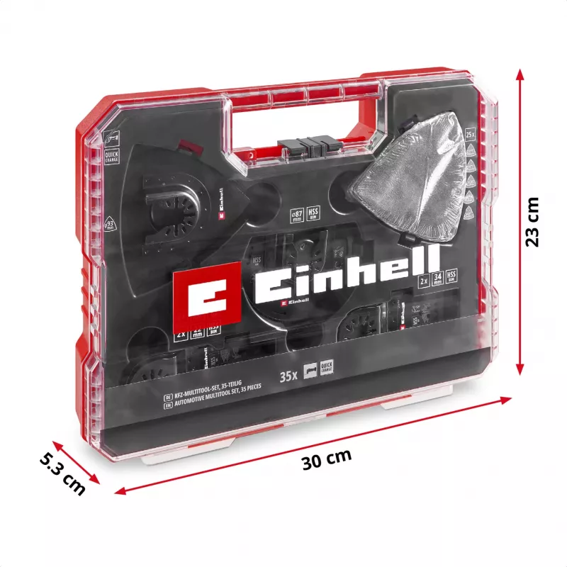 Einhell 708135 XL-PLUS-CASE BiM HSS daudzfunkcionālo instrumentu piederumu komplekts, 10 gab.