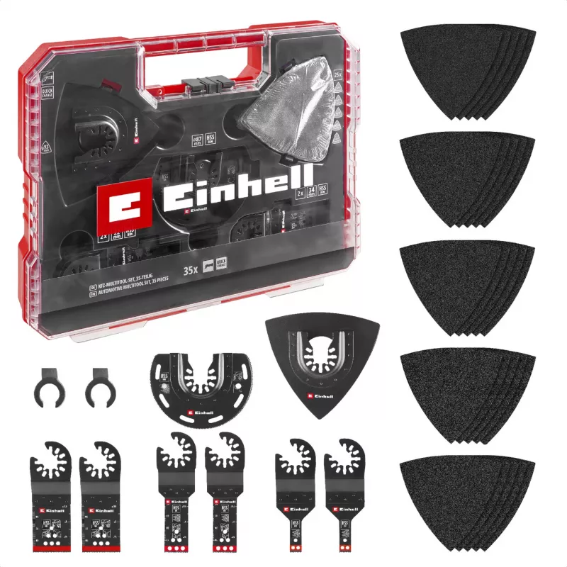 Einhell 708135 XL-PLUS-CASE BiM HSS daudzfunkcionālo instrumentu piederumu komplekts, 10 gab.
