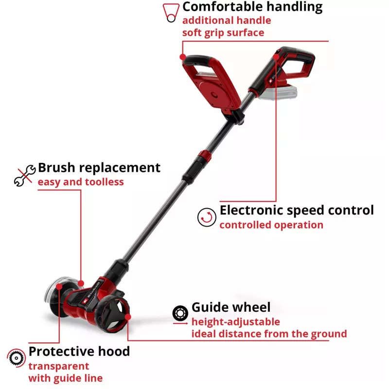 EINHELL Power X-Change Bezvadu Šuvju Tīrītājs GE-CC 18/110 Li E-Solo, 18V (Sarkans/Melns, bez Akumulatora un Lādētāja)