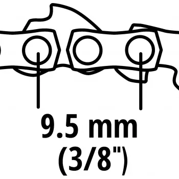 Einhell rezerves ķēde 4501754 GC-LC 18 Li un GE-LC 18 Li bezvadu motorzāģiem, 3/8 collu LP solis, 1,3 mm biezums, 40 piedziņas posmi, 25 cm sliede, pusšķērsgriezuma zobi