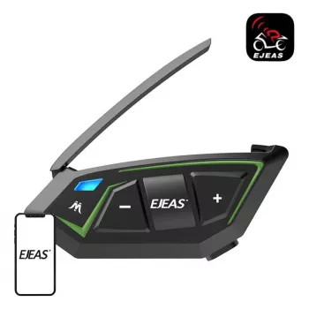 EJEAS MS8-SE Bluetooth Motorcycle Intercom - 8 Riders, 1,5km Range, IP65, 20h Talk Time