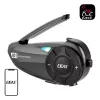 EJEAS Q2 Motorcycle Intercom ar Bluetooth 5.1, 800m diapazons, IP65, DSP un CVC trokšņu samazināšana, FM radio, balss palīgs, USB-C, līdz 20h sarunu laiks