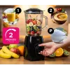 Eldom BK6 NOXAR blenderis ar krūzi, 1.8 L rūdīts stikls, melns, 22000 rpm, Pulse