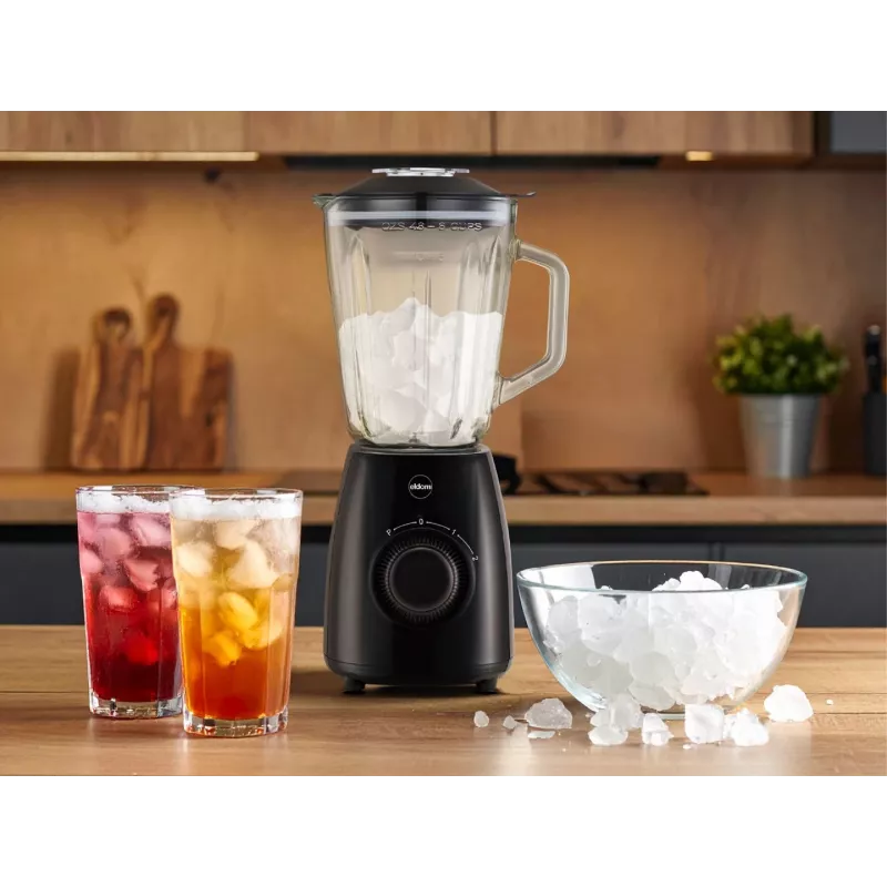 Eldom BK6 NOXAR blenderis ar krūzi, 1.8 L rūdīts stikls, melns, 22000 rpm, Pulse