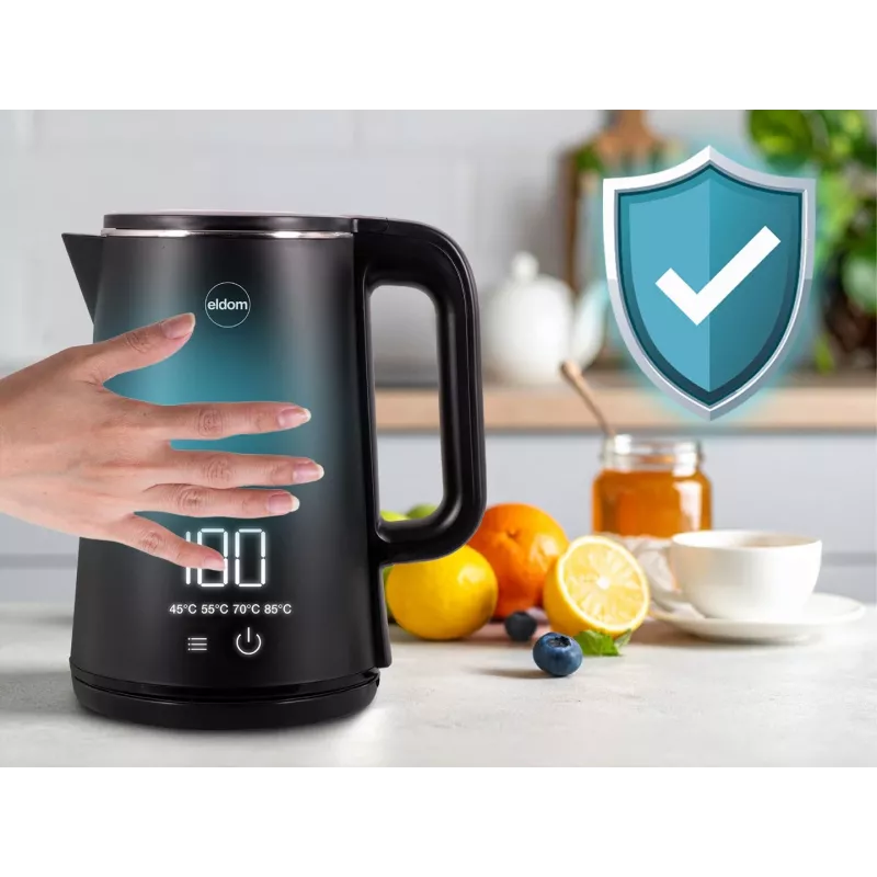 ELDOM C515C Bezvadu tējkanna 1.8 L 2000 W Melna