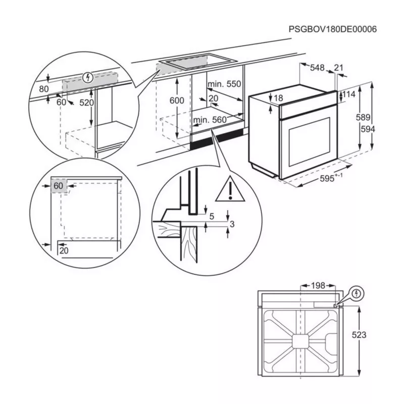 Electrolux EOE8P39WX Iebūvējamā elektriskā cepeškrāsns ar pirolītisko tīrīšanu, 71L, A+ enerģija