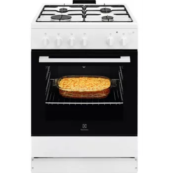Electrolux LKG604012W brīvstāvoša gāzes plīts ar gāzes cepeškrāsni, 60 cm, balta