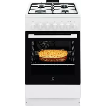 Electrolux LKK520032W brīvstāvoša gāzes plīts ar elektrisko cepeškrāsni, 50 cm, balta