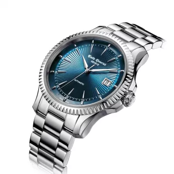 EMILE CHOURIET vīriešu automātiskais pulkstenis 40mm nerūsējošais tērauds melns ciparnīca