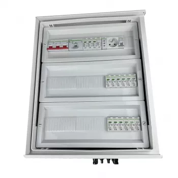 EMITER EM-854N DCAC Hermētiska IP66 Saules PV Kombinētā kārba ar DC un AC Pārsprieguma aizsardzību, 5 Stringu ieejas, 5 MPPT, 100A 3-fāžu