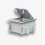 EMITER Floor Box 6M IP66 - Grīdas kontaktligzda 22.5x45 mm (45x45 mm) standarta rozetēm, ar atveramu vāku
