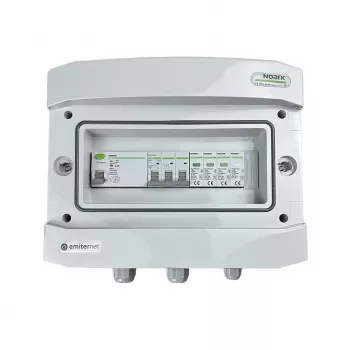 EMITER Switchgear Attached AC Hermetic IP65 EMITTER ar Pārsprieguma Aizsardzību AC Noark Type 1+2, 40A 3-Fāzes, RCD Type A 63A/300mA