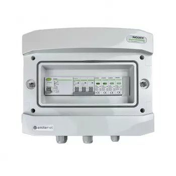 EMITER Switchgear Attached AC Hermetic IP65 ar Pārsprieguma Aizsardzību AC Noark Type 2, 40A 3-Fāžu, RCD Type A 63A/300mA