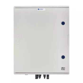 EMITER Switchgear Attached DCAC Hermetic IP66 EMITTER ar DC Pārsprieguma Aizsardzību Dehn 1000V Type 1+2, 4 x PV String, 4 x MPPT // Ogr. AC Dehn Type 1+2, 100A 3-Phase, FR 100A, Syg. Faz + Socket
