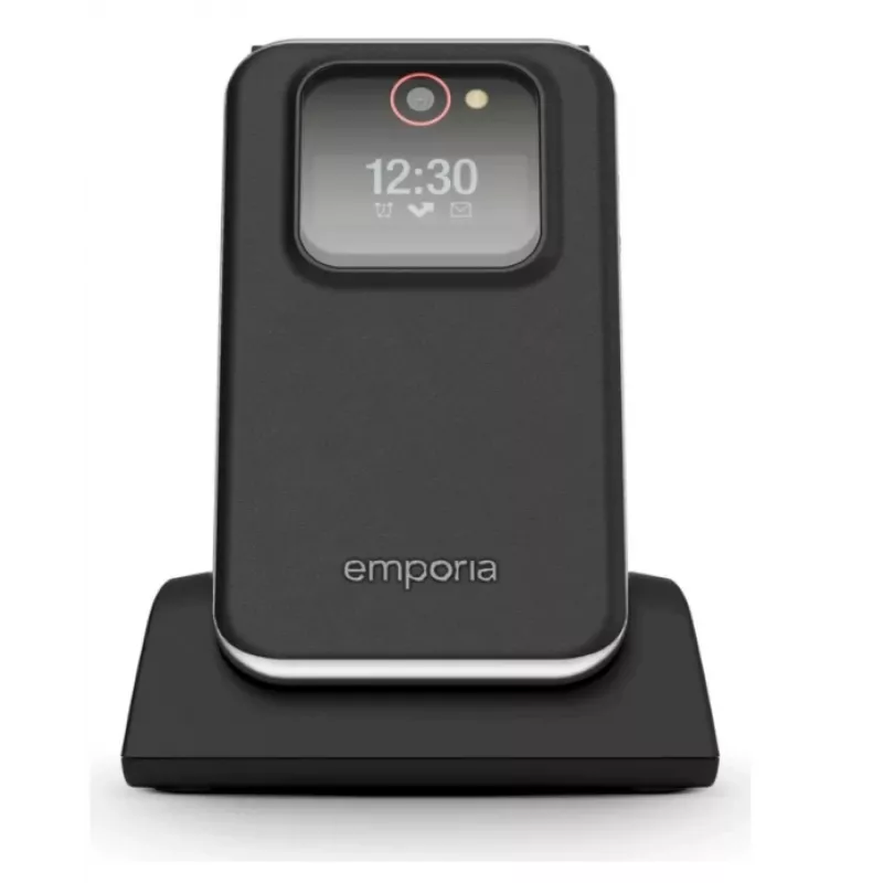 Emporia emporiaJOY V228 Atloka telefons, 4G LTE, lielas pogas, 2.8 collu TFT displejs, melns