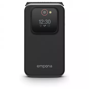 Emporia emporiaJOY V228 Atloka telefons, 4G LTE, lielas pogas, 2.8 collu TFT displejs, melns