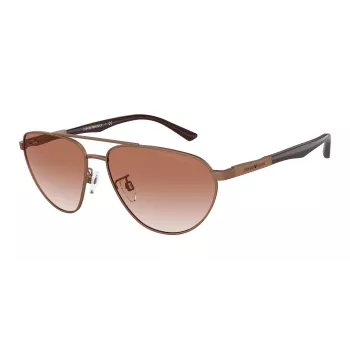 EMPORIO ARMANI EA2125-300413 Vīriešu taisnstūra saulesbrilles - matēts melns rāmis, pelēki gradienta stikli