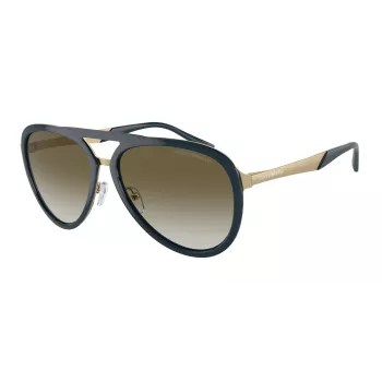 EMPORIO ARMANI EA2145-33598E Vīriešu kvadrātveida saulesbrilles Matēti melnas tumši pelēkas 59mm