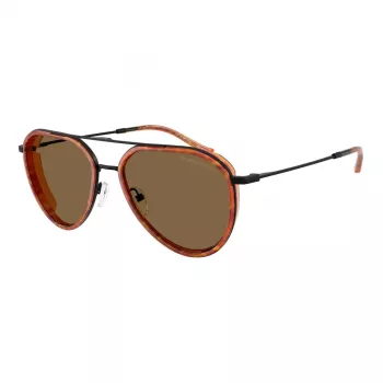 EMPORIO ARMANI EA2163-3001OR Vīriešu saulesbrilles - spīdīgs melns rāmis, tumši pelēkas lēcas, 56 mm