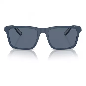 EMPORIO ARMANI EA4219-576380 Vīriešu taisnstūra saulesbrilles - matēts melns rāmis, pelēkas lēcas, 57mm