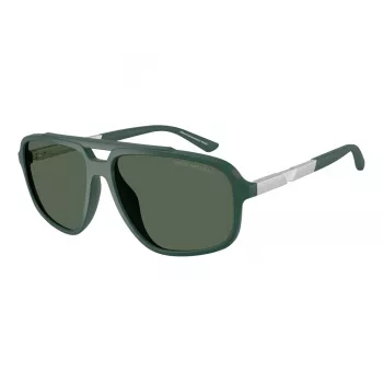 EMPORIO ARMANI EA4236U619071 Vīriešu saulesbrilles – matēti melns pilotskvadrātveida rāmis, tumši pelēkas lēcas, 59 mm