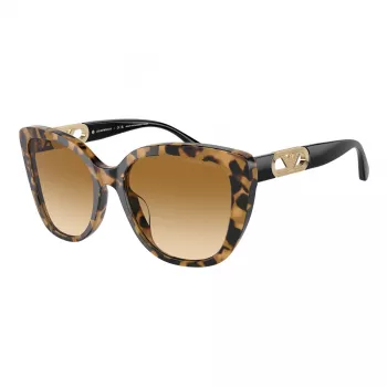 EMPORIO ARMANI Sieviešu kaķacs formas saulesbrilles EA4214U60593B caurspīdīgs brūns rāmis, brūnas gradienta lēcas 54/18/140 mm