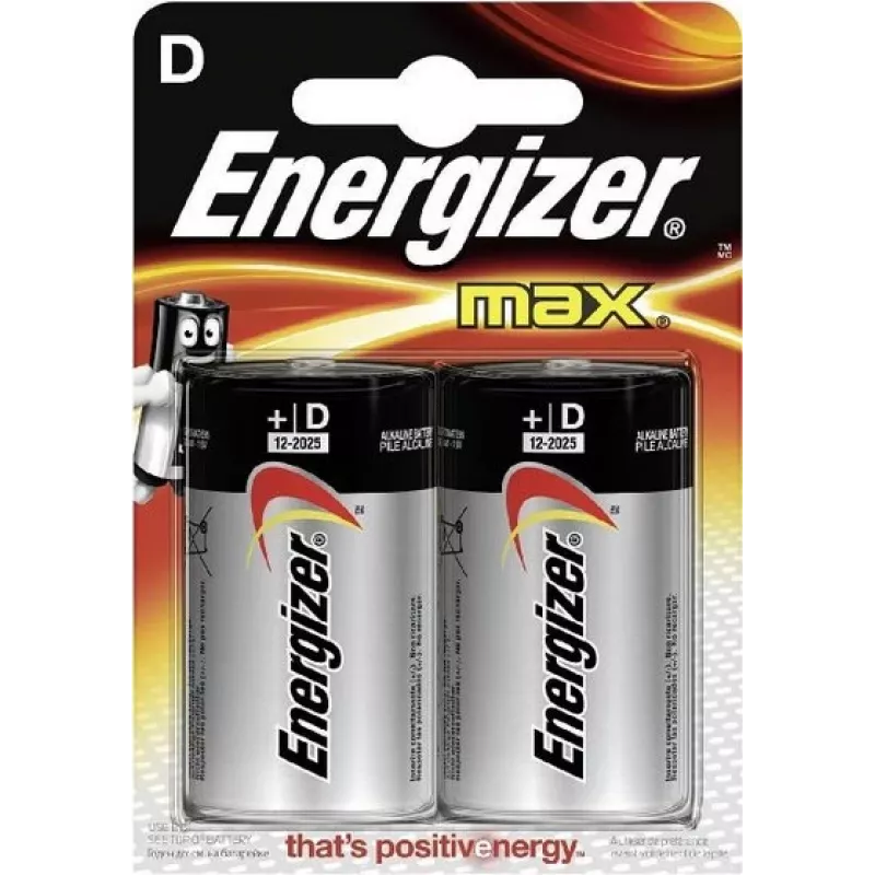 Energizer MAX sārma baterijas D izmērs, 2 gab. blisterī (LR20) E300129200