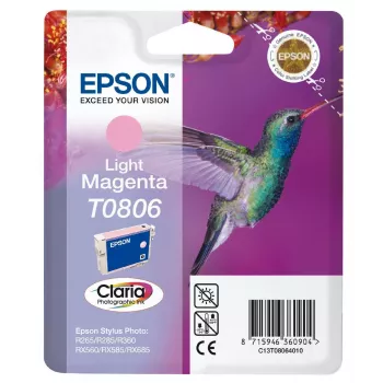 Epson T0806 gaiši fuksīna oriģinālā tintes kasetne - blister iepakojumā - Stylus Photo P50, PX650, PX660, PX700, PX710, PX720, PX730, PX800, PX810, PX820, PX830 (C13T08064010)