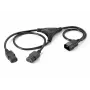 Equip 112210 Power Splitter kabelis, 1.6 m, C14 uz 2x C13, Melns