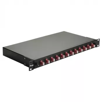EQUIP 12-portu optiskās šķiedras sadales kaste, LC Duplex, OM4, 1U, aprīkota, Black