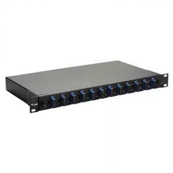 Equip 12-portu optiskās šķiedras savienojuma kaste, SC Duplex, OS2, 1U, pilnībā aprīkota, melna (591909)