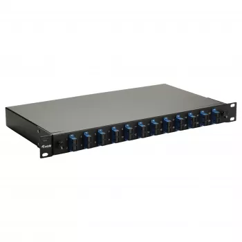 Equip 12-portu optiskās šķiedras savienojuma kaste, SC Duplex, OS2, 1U, pilnībā aprīkota, melna (591909)