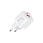 Equip 2-portu USB-C PD3.0/USB-A GaN sienas lādētājs 20W White