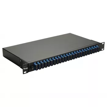 Equip 24 portu optiskās šķiedras savienojumu kaste, SC Duplex, OS2, 1U, aprīkota, melna