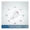 Equip 245526 2 portu USB-C PD3.0 / USB-A GaN 20W sienas lādētājs, balts