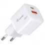 Equip 245526 2 portu USB-C PD3.0 / USB-A GaN 20W sienas lādētājs, balts