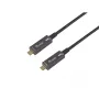 EQUIP 578203 USB-C uz USB-C aktīvais optiskais kabelis 7.5m 4K@60Hz 10Gbps PD 60W Melns