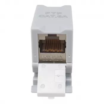 Equip Cat6A ekranēts keystone savienotājs 1xRJ45 DIN sliede pelēks