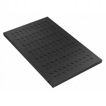 Equip EZVS-19-1-10-B 19 collu 1U fiksēts plaukts, 1000 mm dziļš, melns – smagā tērauda, 100 kg slodze