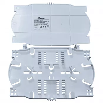 Equip Fiber Optic Splice Cassette 2x12 – Paplāte, Vāks un 2 Serdes Turētāji
