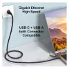 Equip Gigabit USB-C / USB-A uz RJ45 Ethernet Adapteris - Melns