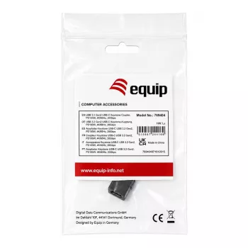 Equip USB-C keystone savienotājs, USB 3.2 Gen 2, USB-C sievišķais uz sievišķo, melns