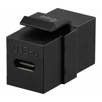 Equip USB-C keystone savienotājs, USB 3.2 Gen 2, USB-C sievišķais uz sievišķo, melns