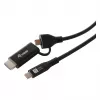 EQUIP USB-C uz USB-C + HDMI adapteris ar 100W Power Delivery, 4K 60Hz, 3m alumīnija korpusā
