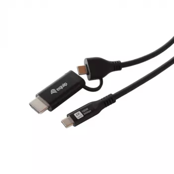 EQUIP USB-C uz USB-C + HDMI adapteris ar 100W Power Delivery, 4K 60Hz, 3m alumīnija korpusā
