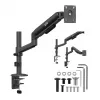 Ergo Office ER-691 B Gāzes atsperes monitora stiprinājums 17–32 inch ekrāniem, 1–10 kg, matēti melns, VESA 75/100