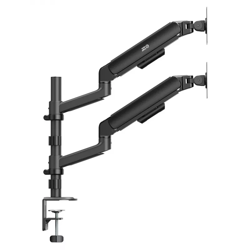 ERGO OFFICE ER-692 B Dual Monitor Pultu Stiprinājums, Gāzes Atsperes Rokas, 17-32 inch, 1-10 kg katrai Rokai, Matēti Melns