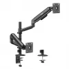 ERGO OFFICE ER-692 B Dual Monitor Pultu Stiprinājums, Gāzes Atsperes Rokas, 17-32 inch, 1-10 kg katrai Rokai, Matēti Melns