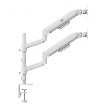 Ergo Office ER-692 W dubultā monitora galda stiprinājums, gāzes atspere, 17-32 collas, 1-10 kg uz roku, matēti balts