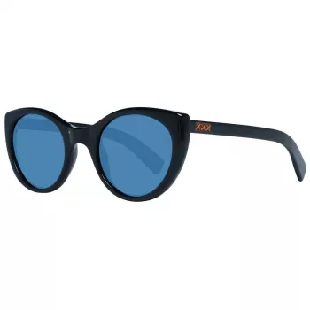 ERMENEGILDO ZEGNA Unisex saulesbrilles ZC0009-01V50 - Melns acetāta rāmis, pelēkas lēcas 50/23/145 mm